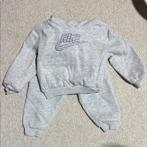 Nike Light Gray Kids' Sweatshirt and Pants Set